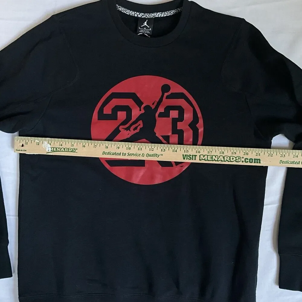 Nike Air Jordan Jumpman 23 Crew Sweatshirt Black & Red (634491-010) Size L